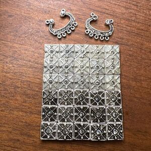 Jewelry Making Lot Enamel Jeweled Pewter Spacers and Chandelier Earrings NWT